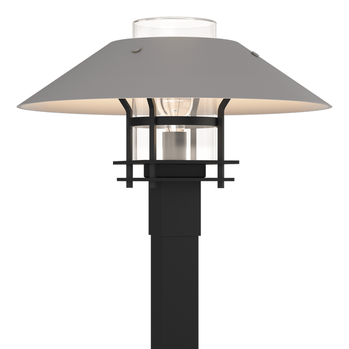 Hubbardton Forge Henry Outdoor Post Light Pier & Post Mount Lights Hubbardton Forge Coastal Black Clear Glass (ZM) Coastal Burnished Steel