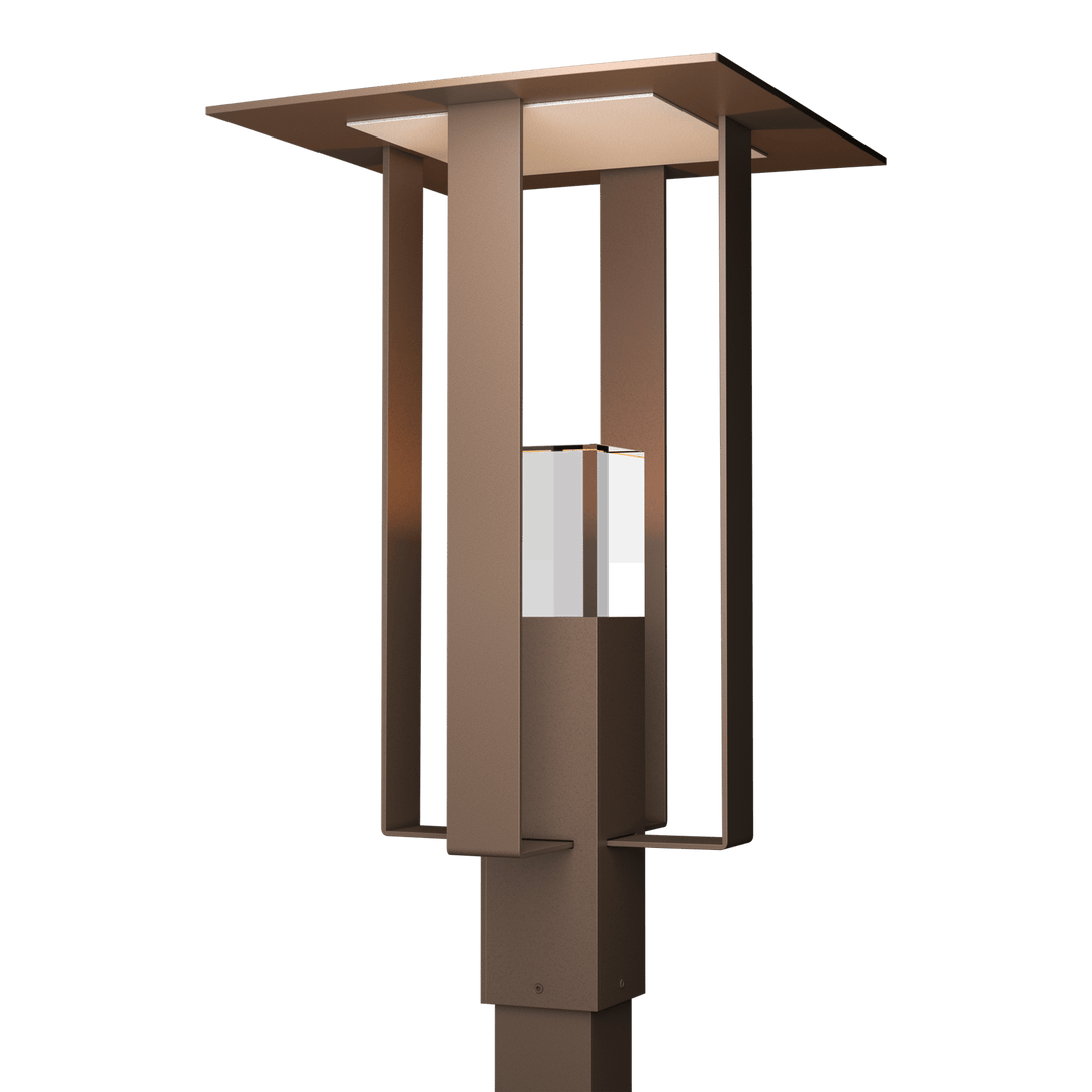 Hubbardton Forge Shadow Box Outdoor Post Light Pier & Post Mount Lights Hubbardton Forge Coastal Bronze Clear Glass (ZM) Coastal Silver