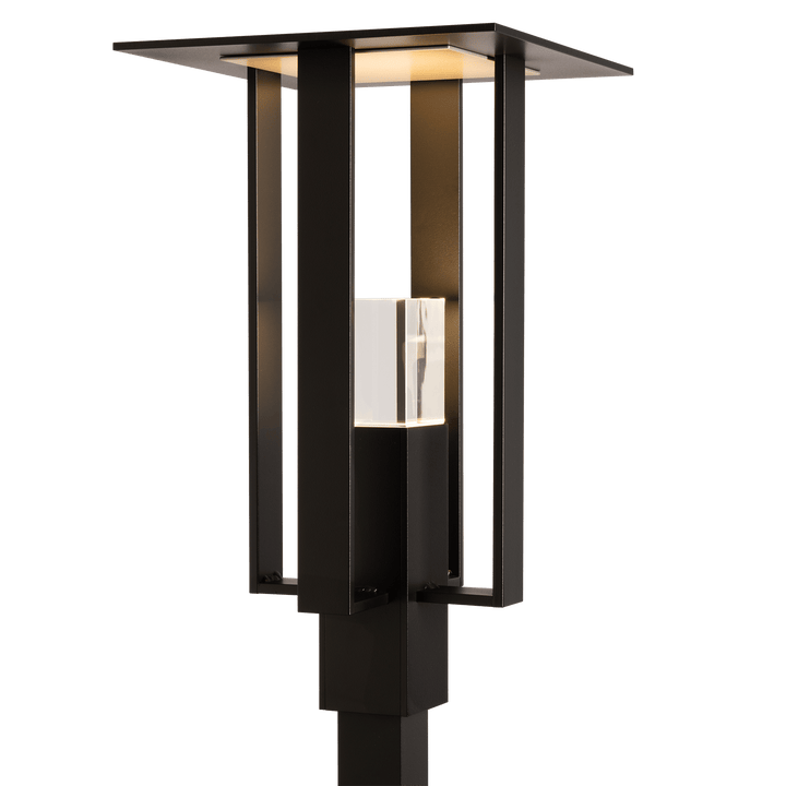 Hubbardton Forge Shadow Box Outdoor Post Light Pier & Post Mount Lights Hubbardton Forge Coastal Black Clear Glass (ZM) Coastal Silver