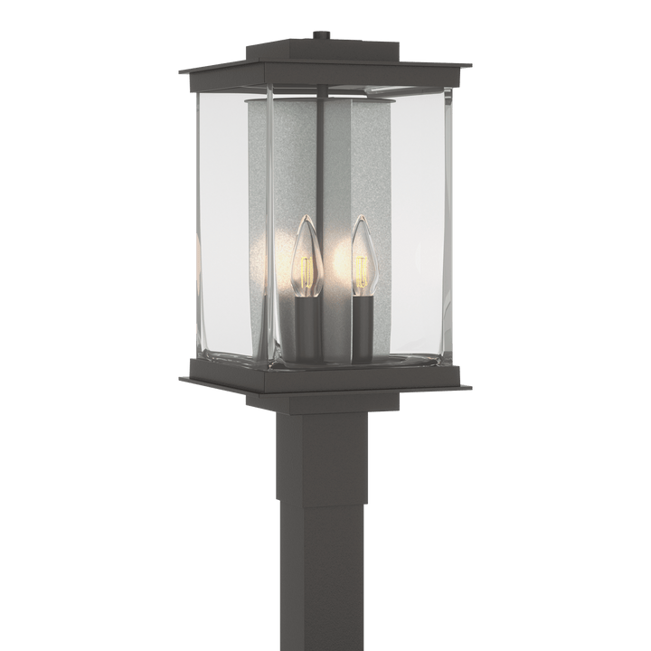 Hubbardton Forge Kingston Outdoor Post Light Pier & Post Mount Lights Hubbardton Forge Coastal Oil Rubbed Bronze Clear Glass (ZM) Translucent Vintage Platinum