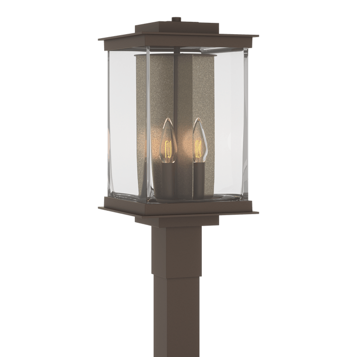 Hubbardton Forge Kingston Outdoor Post Light Pier & Post Mount Lights Hubbardton Forge Coastal Bronze Clear Glass (ZM) Translucent Soft Gold