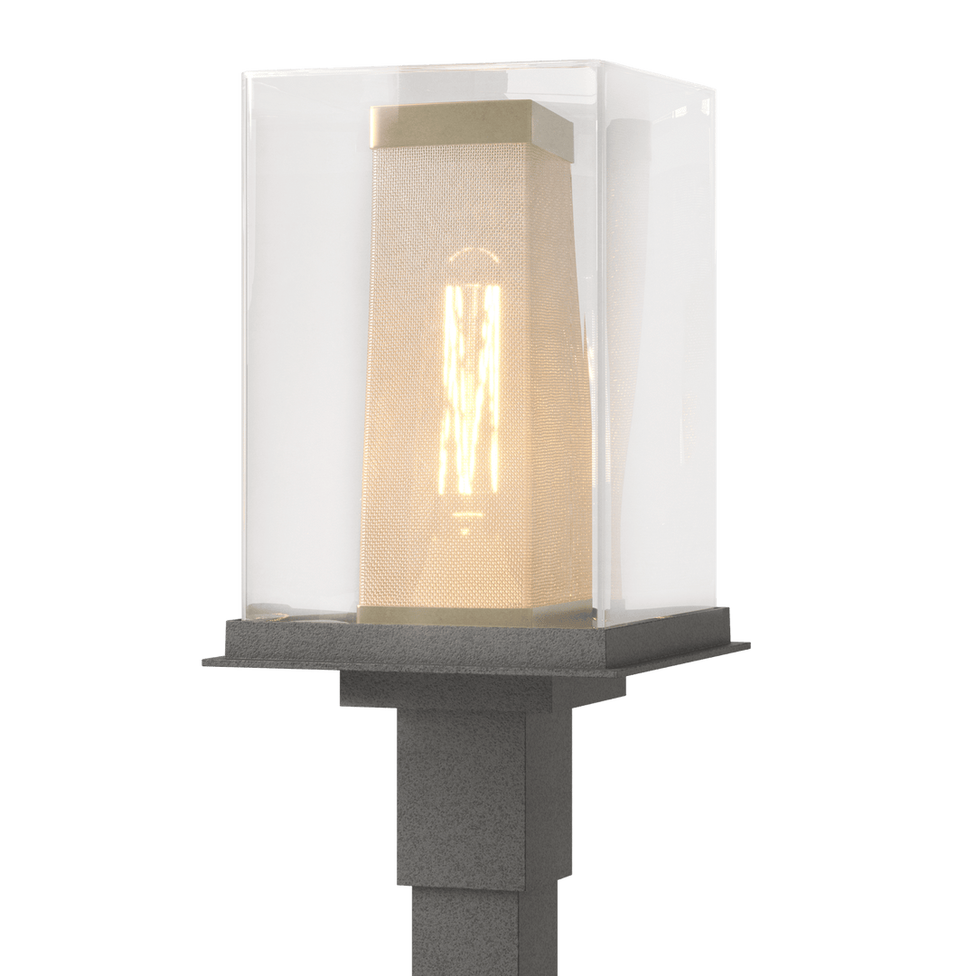 Hubbardton Forge Polaris Outdoor Post Light Pier & Post Mount Lights Hubbardton Forge Coastal Natural Iron Clear Glass (ZM) Coastal Gold