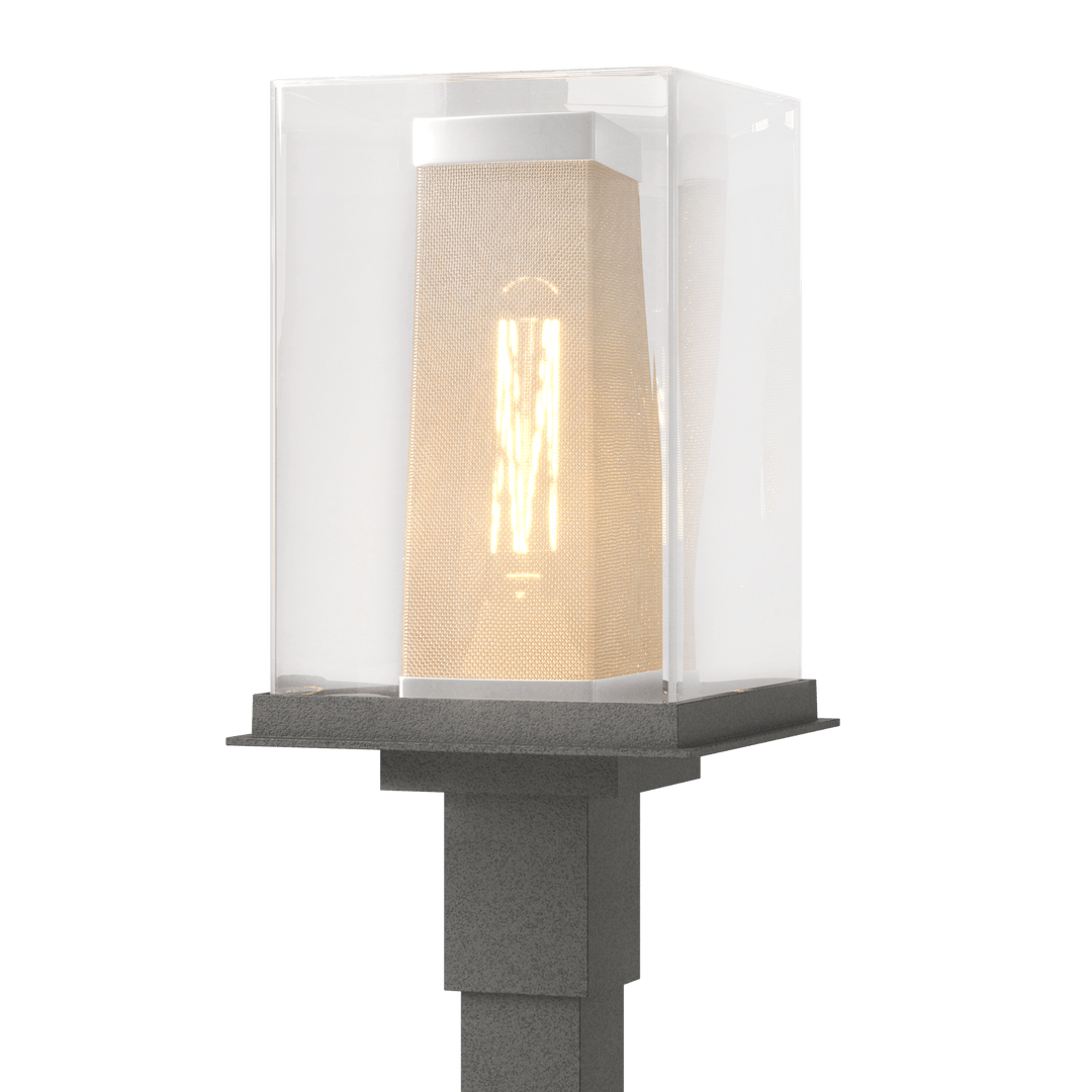 Hubbardton Forge Polaris Outdoor Post Light Pier & Post Mount Lights Hubbardton Forge Coastal Natural Iron Clear Glass (ZM) Coastal Silver