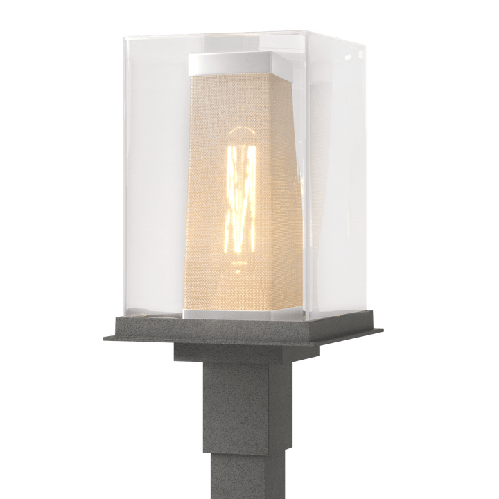 Hubbardton Forge Polaris Outdoor Post Light Pier & Post Mount Lights Hubbardton Forge Coastal Natural Iron Clear Glass (ZM) Coastal Silver