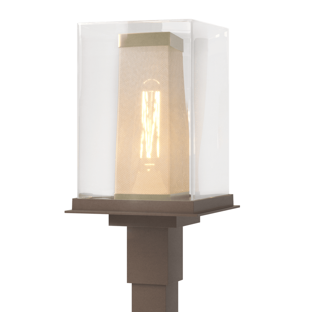 Hubbardton Forge Polaris Outdoor Post Light Pier & Post Mount Lights Hubbardton Forge Coastal Bronze Clear Glass (ZM) Coastal Gold