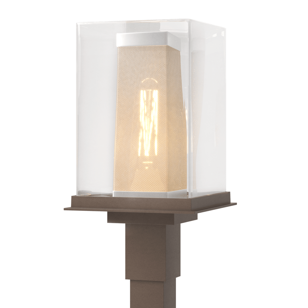 Hubbardton Forge Polaris Outdoor Post Light Pier & Post Mount Lights Hubbardton Forge Coastal Bronze Clear Glass (ZM) Coastal Silver