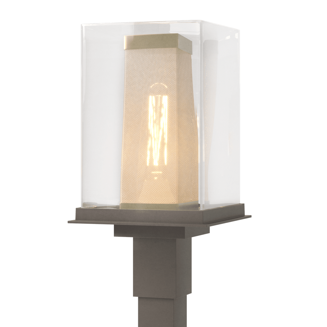 Hubbardton Forge Polaris Outdoor Post Light Pier & Post Mount Lights Hubbardton Forge Coastal Dark Smoke Clear Glass (ZM) Coastal Gold