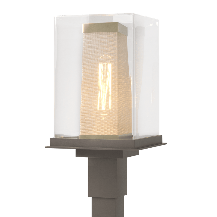 Hubbardton Forge Polaris Outdoor Post Light Pier & Post Mount Lights Hubbardton Forge Coastal Dark Smoke Clear Glass (ZM) Coastal Gold