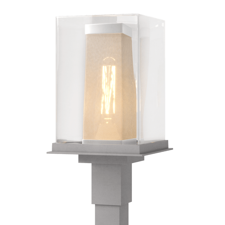 Hubbardton Forge Polaris Outdoor Post Light Pier & Post Mount Lights Hubbardton Forge Coastal Burnished Steel Clear Glass (ZM) Coastal Silver