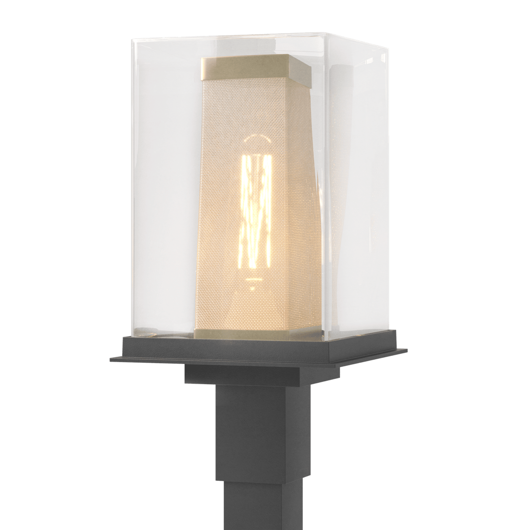 Hubbardton Forge Polaris Outdoor Post Light Pier & Post Mount Lights Hubbardton Forge Coastal Black Clear Glass (ZM) Coastal Gold