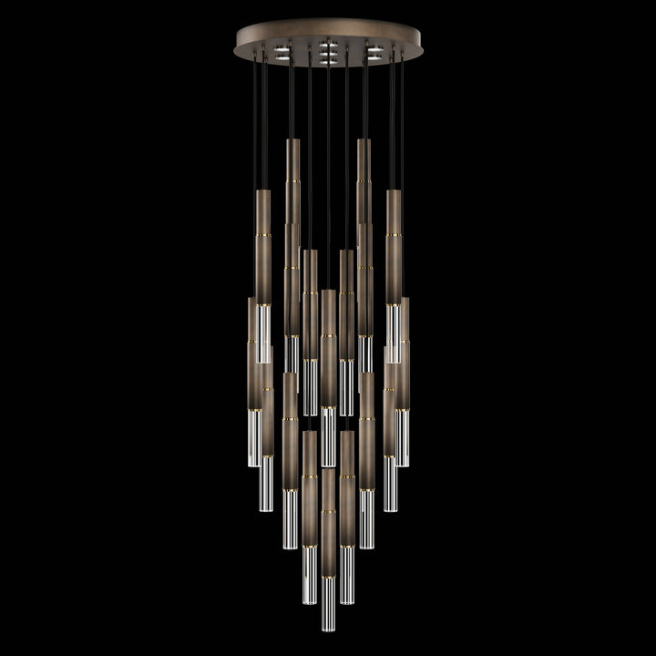 Fine Art Handcrafted Lighting Antonia 31"W Round Pendant in Standard Bronze, Brass, No Parchment/Same as Finish (100018-210)