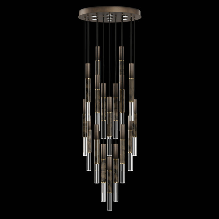 Fine Art Handcrafted Lighting Antonia 31"W Round Pendant in Standard Bronze, Brass, Charcoal (100018-211)