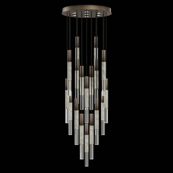 Fine Art Handcrafted Lighting Antonia 31"W Round Pendant in Standard Bronze, Brass, Smoke (100018-212)