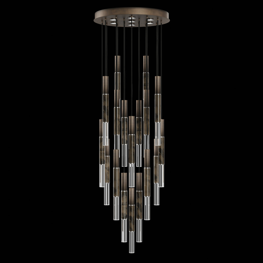 Fine Art Handcrafted Lighting Antonia 31"W Round Pendant in Standard Bronze, Nickel, Charcoal (100018-221)
