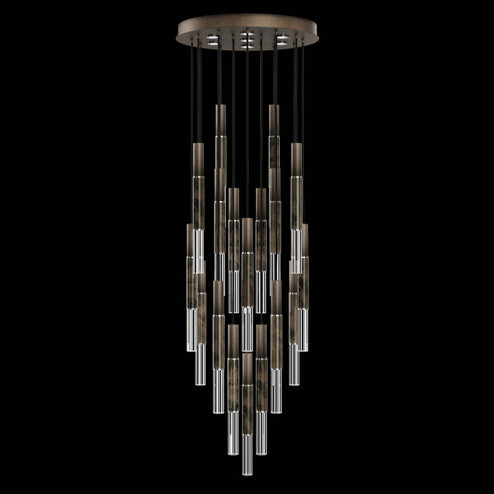 Fine Art Handcrafted Lighting Antonia 31"W Round Pendant in Standard Bronze, Nickel, Charcoal (100018-221)