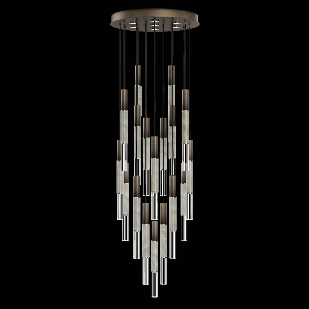 Fine Art Handcrafted Lighting Antonia 31"W Round Pendant in Standard Bronze, Nickel, Smoke (100018-222)