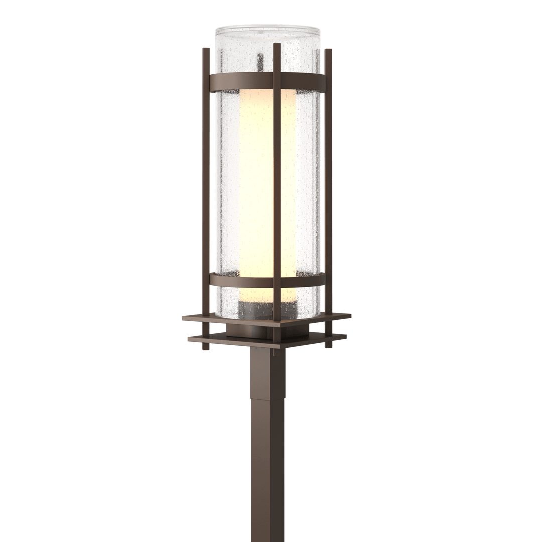 Hubbardton Forge Torch Outdoor Post Light Pier & Post Mount Lights Hubbardton Forge Coastal Bronze Seeded Glass with Opal Diffuser (ZS)