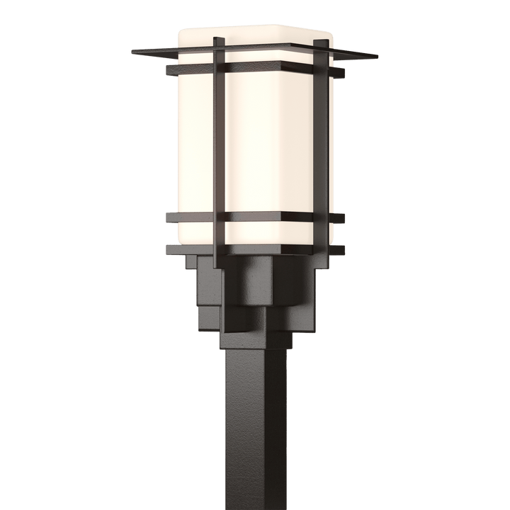 Hubbardton Forge Tourou Outdoor Post Light Pier & Post Mount Lights Hubbardton Forge Coastal Oil Rubbed Bronze Opal Glass (GG)