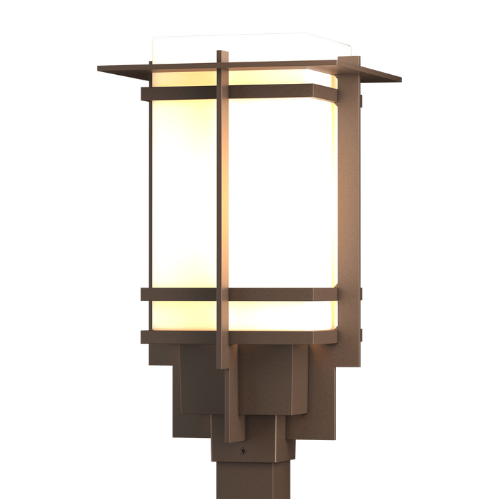 Hubbardton Forge Tourou Outdoor Post Light Pier & Post Mount Lights Hubbardton Forge Coastal Bronze Opal Glass (GG)