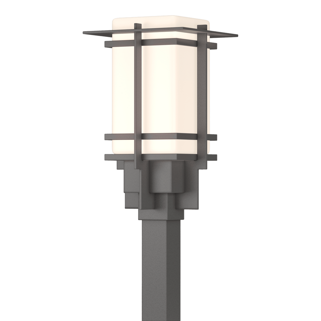 Hubbardton Forge Tourou Outdoor Post Light Pier & Post Mount Lights Hubbardton Forge Coastal Burnished Steel Opal Glass (GG)