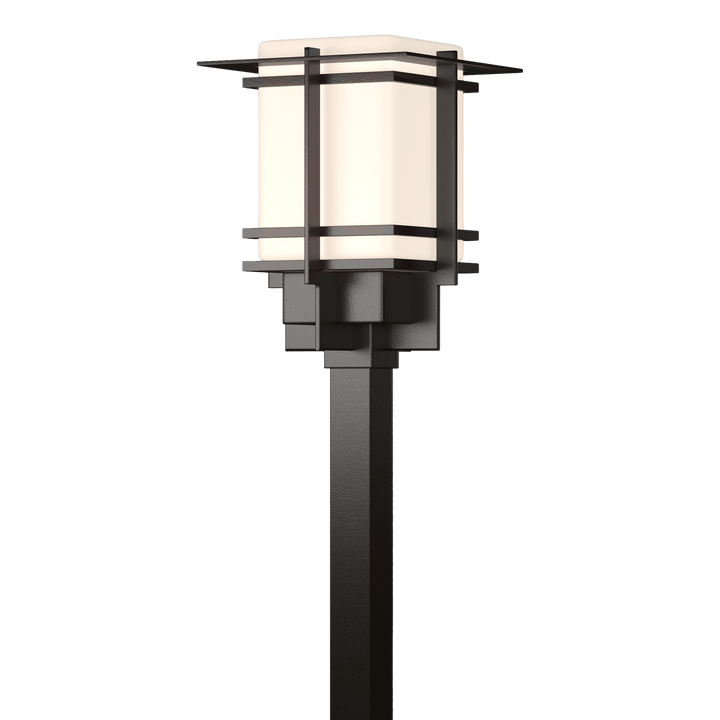 Hubbardton Forge Tourou Large Outdoor Post Light Pier & Post Mount Lights Hubbardton Forge Coastal Oil Rubbed Bronze Opal Glass (GG)