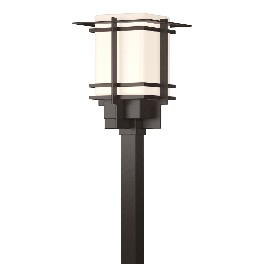 Hubbardton Forge Tourou Large Outdoor Post Light Pier & Post Mount Lights Hubbardton Forge Coastal Dark Smoke Opal Glass (GG)