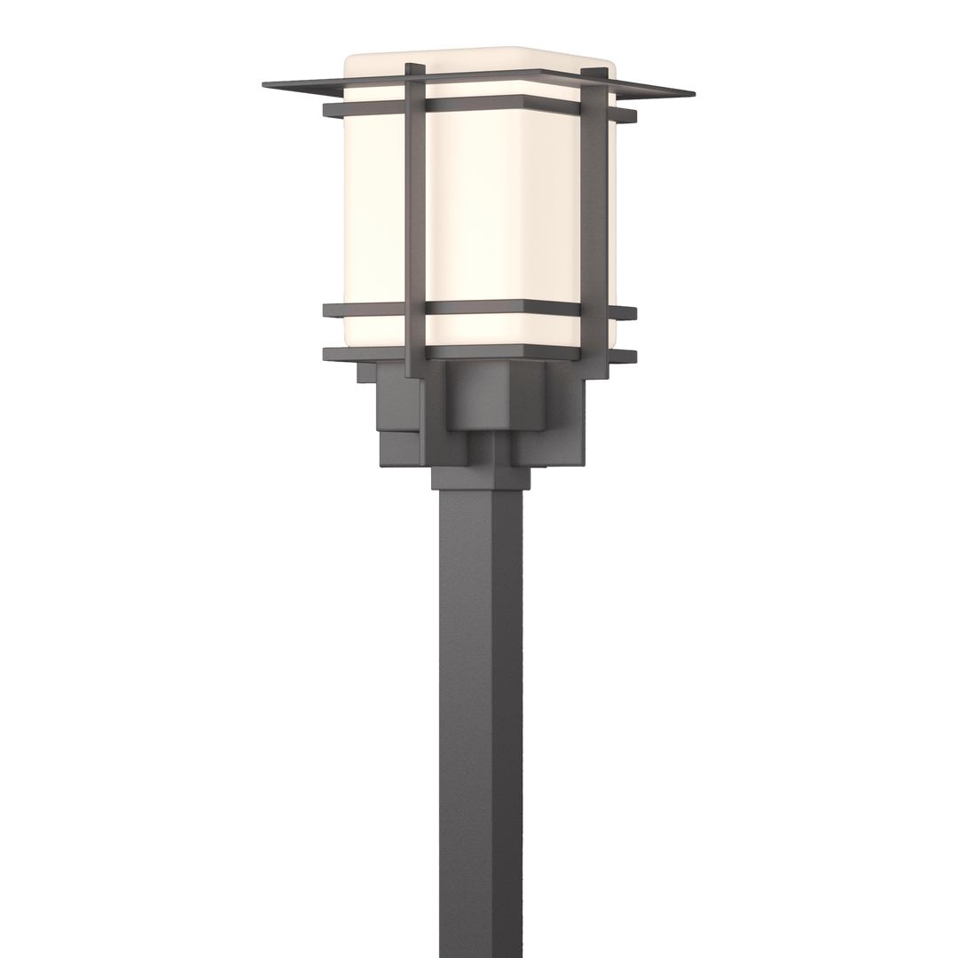 Hubbardton Forge Tourou Large Outdoor Post Light Pier & Post Mount Lights Hubbardton Forge Coastal Burnished Steel Opal Glass (GG)