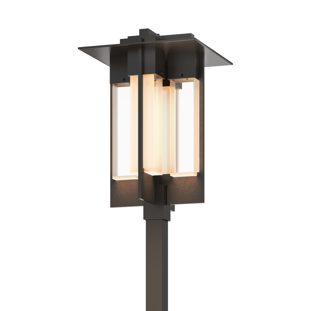 Hubbardton Forge Axis Large Outdoor Post Light Pier & Post Mount Lights Hubbardton Forge Coastal Oil Rubbed Bronze Clear Glass (ZM)