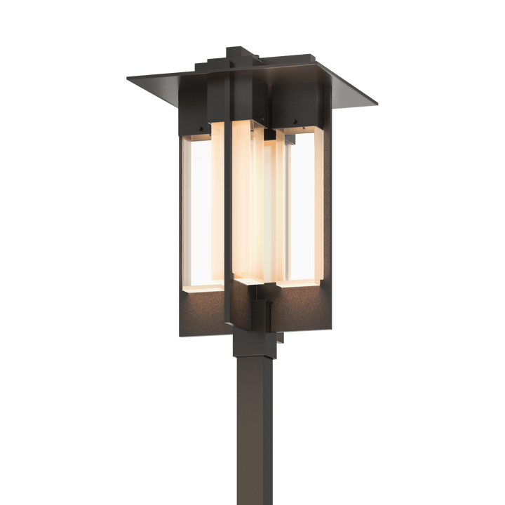 Hubbardton Forge Axis Large Outdoor Post Light Pier & Post Mount Lights Hubbardton Forge Coastal Oil Rubbed Bronze Clear Glass (ZM)