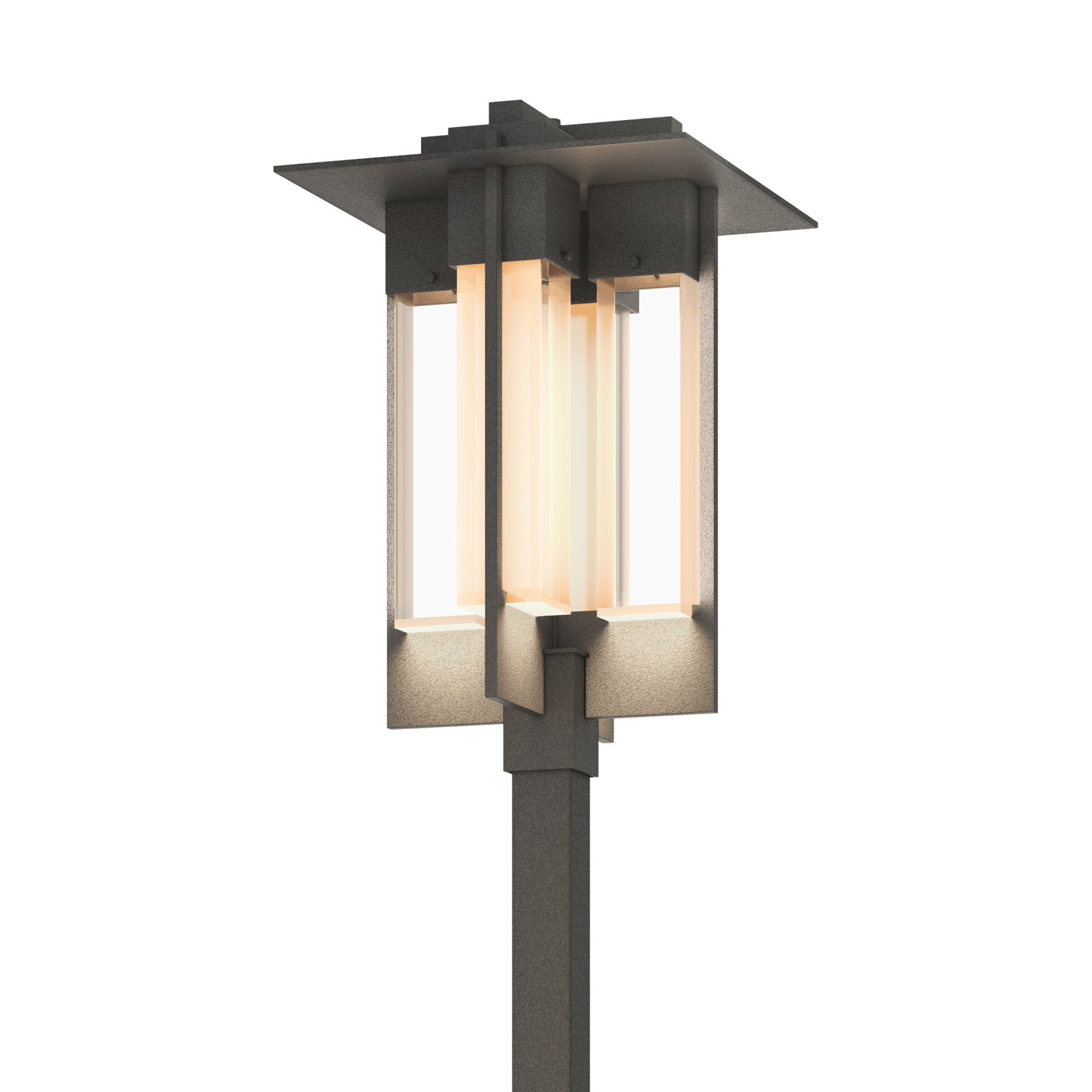 Hubbardton Forge Axis Large Outdoor Post Light Outdoor l Post/Pier Mounts Hubbardton Forge Coastal Natural Iron Clear Glass (ZM) 