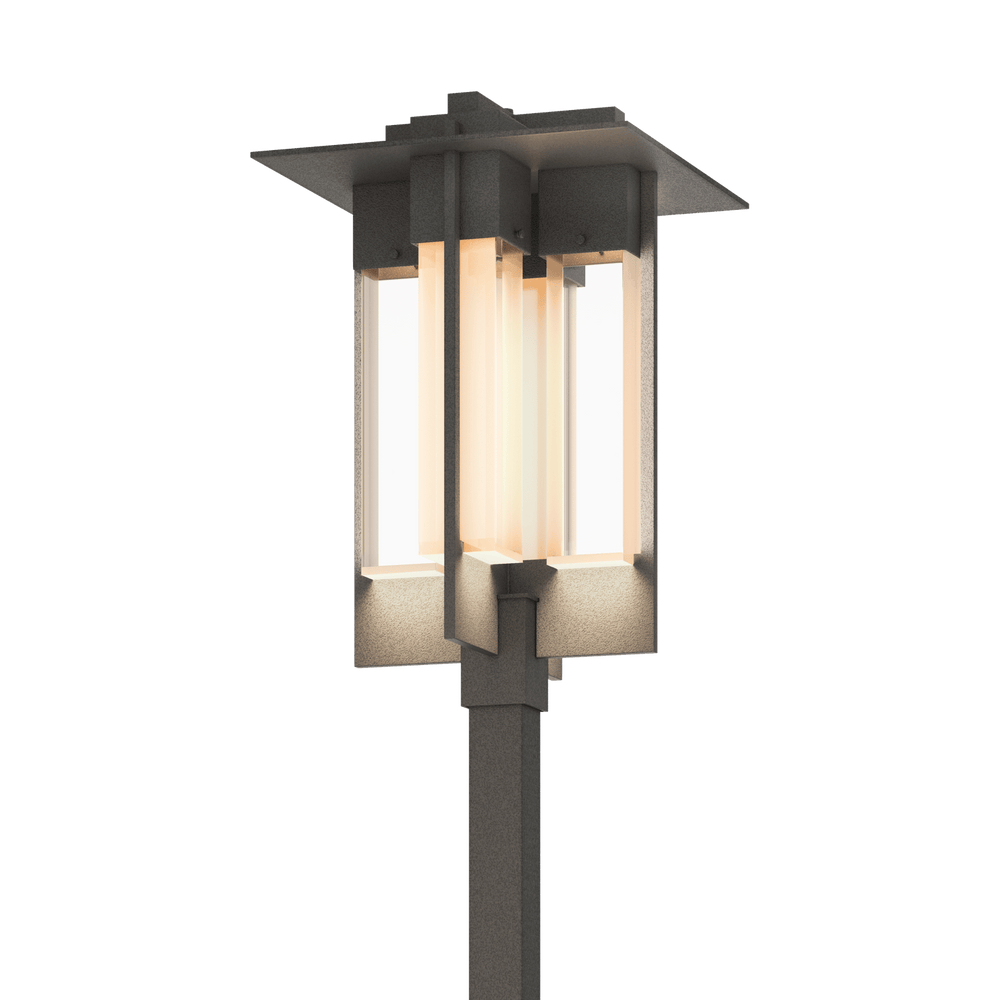 Hubbardton Forge Axis Large Outdoor Post Light Pier & Post Mount Lights Hubbardton Forge Coastal Natural Iron Clear Glass (ZM) 