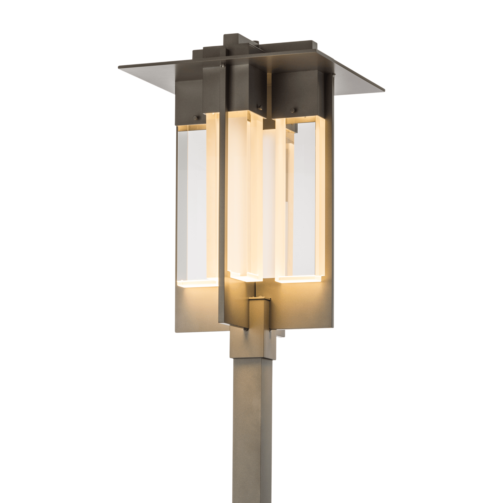 Hubbardton Forge Axis Large Outdoor Post Light Outdoor l Post/Pier Mounts Hubbardton Forge Coastal Burnished Steel Clear Glass (ZM) 