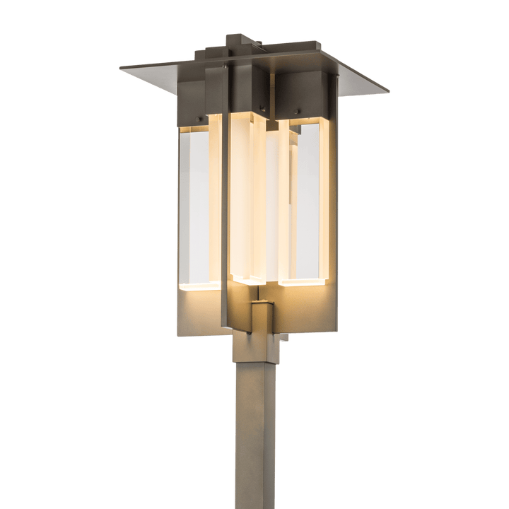 Hubbardton Forge Axis Large Outdoor Post Light Pier & Post Mount Lights Hubbardton Forge Coastal Burnished Steel Clear Glass (ZM)