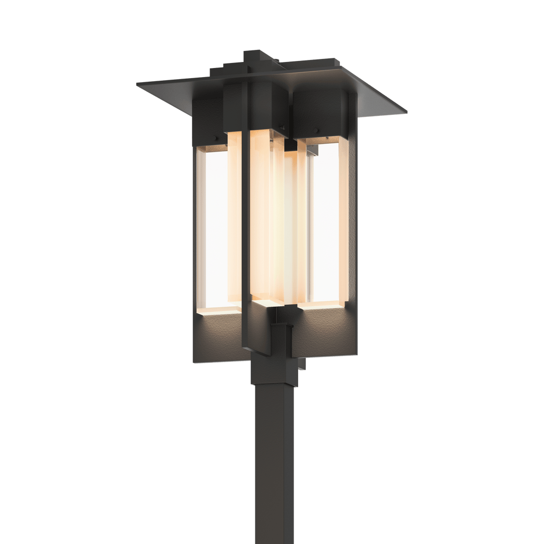 Hubbardton Forge Axis Large Outdoor Post Light Pier & Post Mount Lights Hubbardton Forge Coastal Black Clear Glass (ZM) 