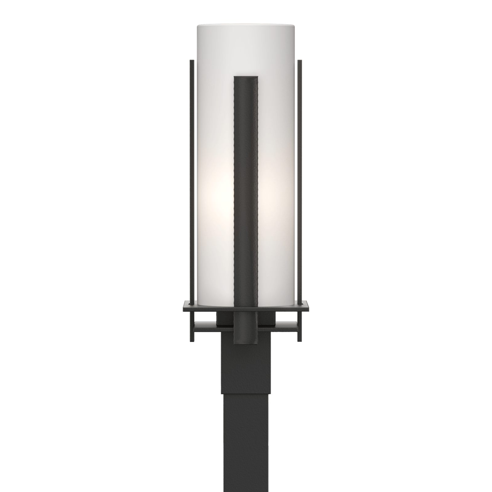 Hubbardton Forge Forged Vertical Bars Outdoor Post Light Outdoor l Post/Pier Mounts Hubbardton Forge Coastal Black Opal Glass (GG) 