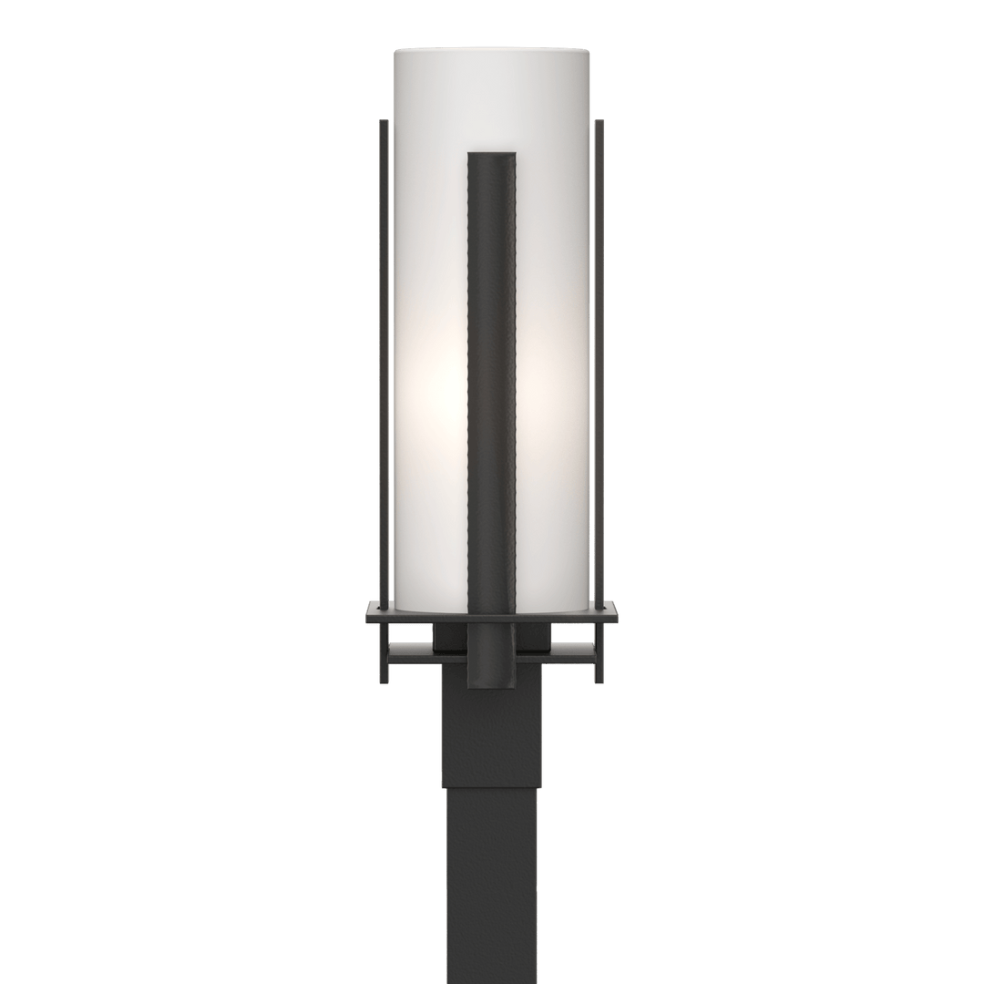 Hubbardton Forge Forged Vertical Bars Outdoor Post Light Pier & Post Mount Lights Hubbardton Forge Coastal Black Opal Glass (GG) 