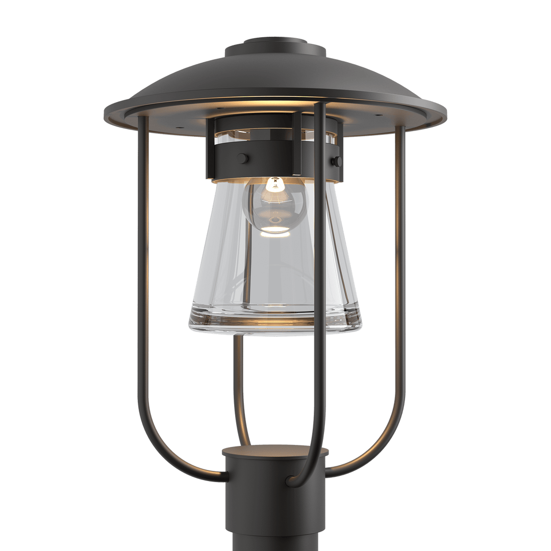 Hubbardton Forge Erlenmeyer Outdoor Post Light Pier & Post Mount Lights Hubbardton Forge Coastal Oil Rubbed Bronze Clear Glass (ZM)