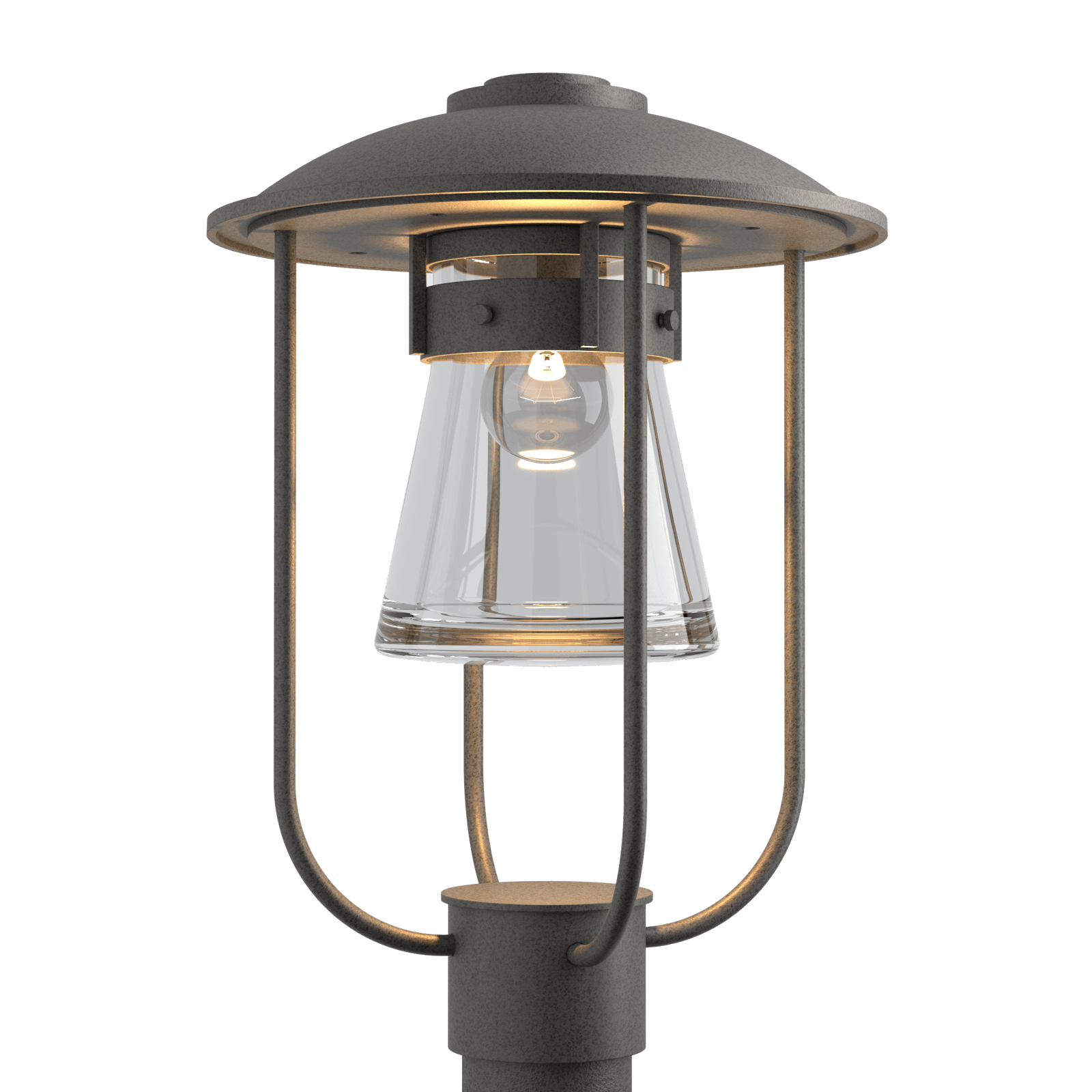 Hubbardton Forge Erlenmeyer Outdoor Post Light Outdoor l Post/Pier Mounts Hubbardton Forge Coastal Natural Iron Clear Glass (ZM) 