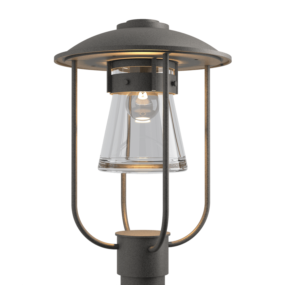 Hubbardton Forge Erlenmeyer Outdoor Post Light Pier & Post Mount Lights Hubbardton Forge Coastal Natural Iron Clear Glass (ZM) 