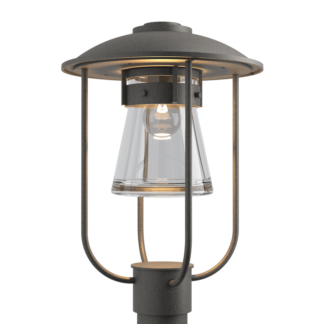 Hubbardton Forge Erlenmeyer Outdoor Post Light Pier & Post Mount Lights Hubbardton Forge Coastal Natural Iron Clear Glass (ZM)