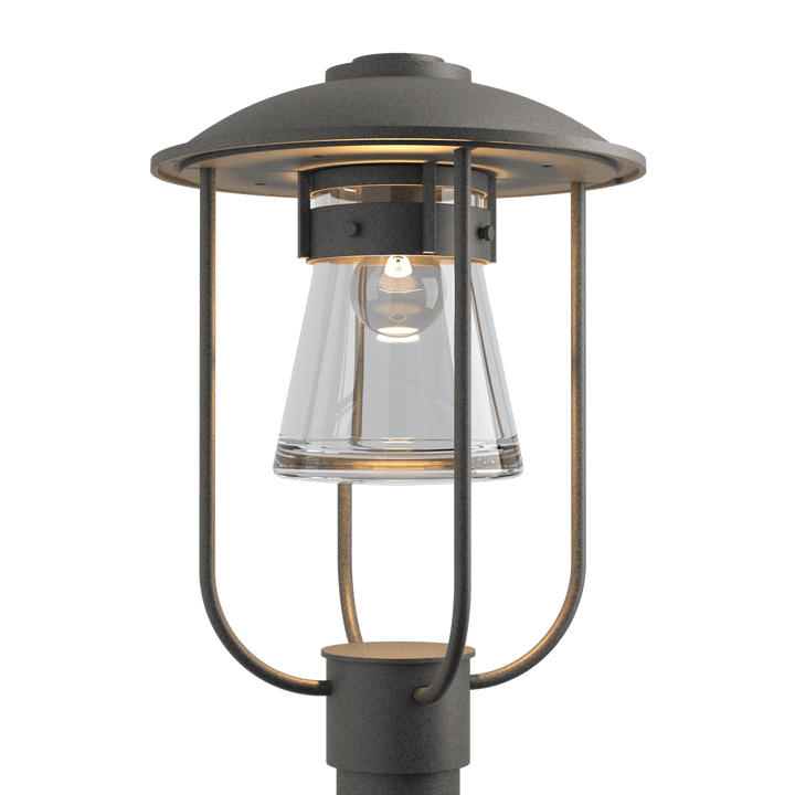 Hubbardton Forge Erlenmeyer Outdoor Post Light Pier & Post Mount Lights Hubbardton Forge Coastal Natural Iron Clear Glass (ZM)