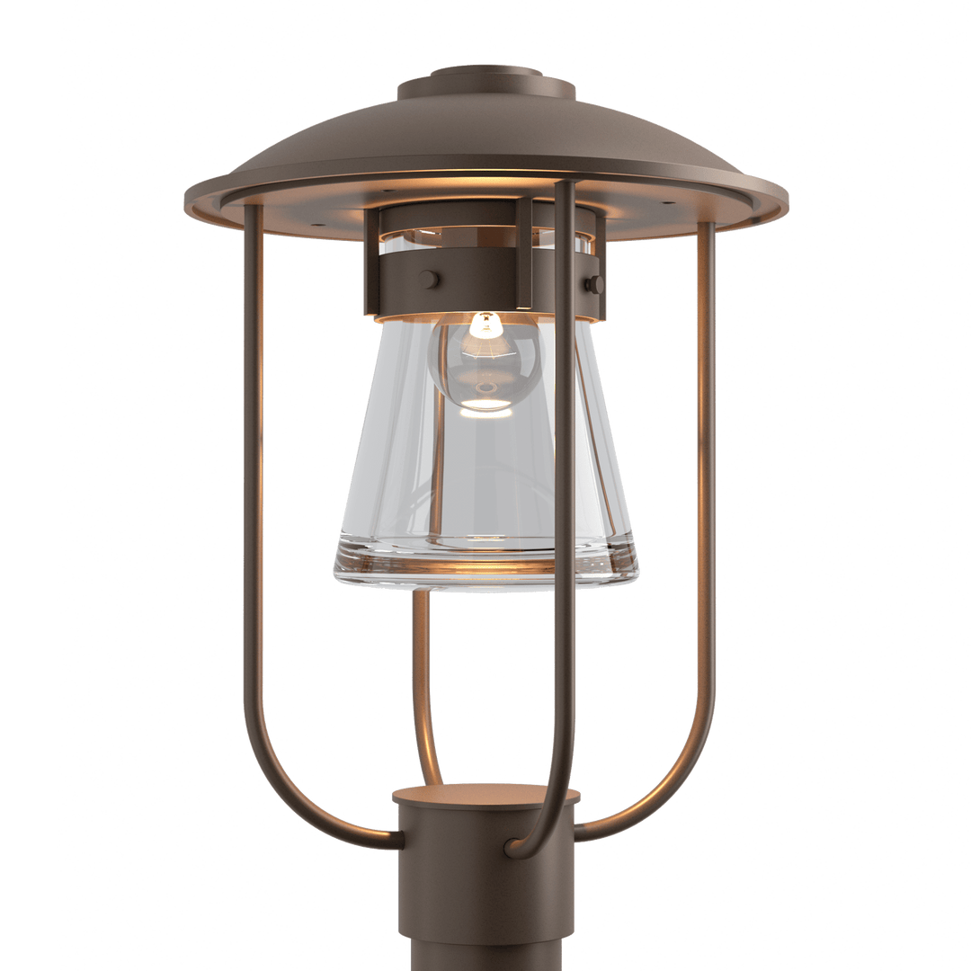 Hubbardton Forge Erlenmeyer Outdoor Post Light Pier & Post Mount Lights Hubbardton Forge Coastal Bronze Clear Glass (ZM)