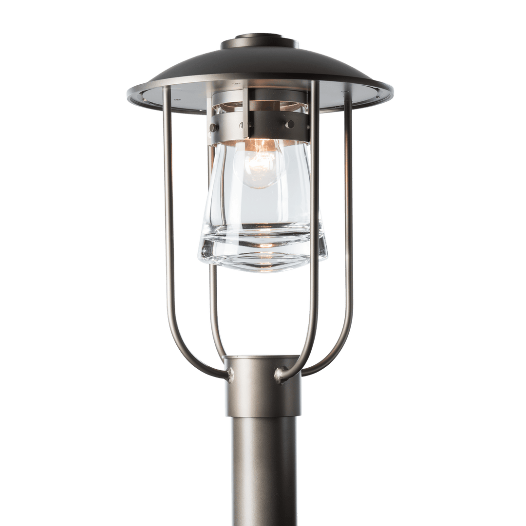 Hubbardton Forge Erlenmeyer Outdoor Post Light Pier & Post Mount Lights Hubbardton Forge Coastal Dark Smoke Clear Glass (ZM)