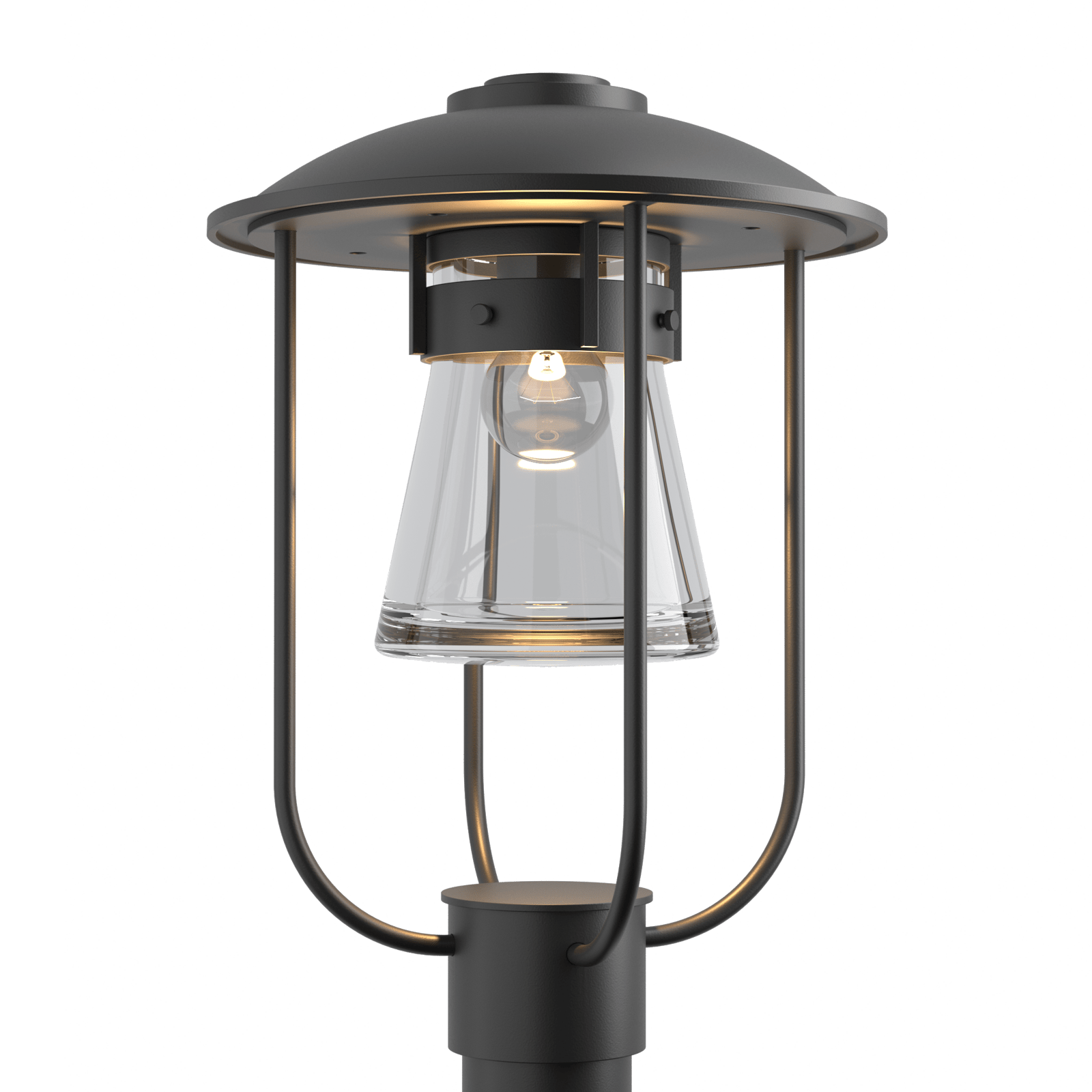Hubbardton Forge Erlenmeyer Outdoor Post Light Outdoor l Post/Pier Mounts Hubbardton Forge Coastal Black Clear Glass (ZM) 