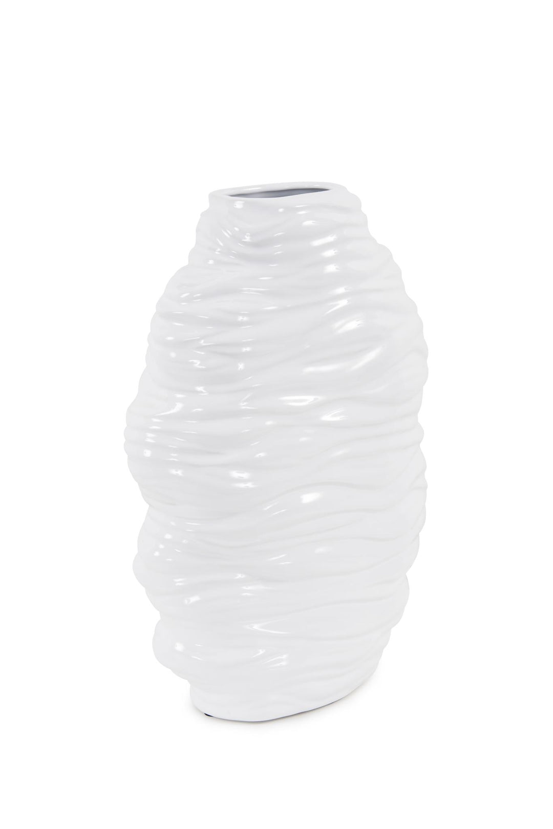 Howard Elliott Collection Ebb Vase in Glossy White, Tall