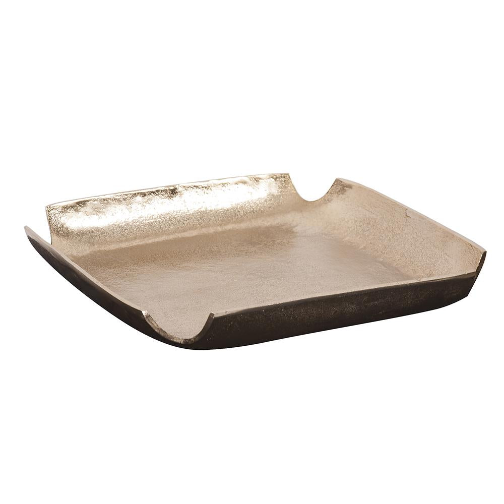 Howard Elliott Collection Raw Gold Aluminum Tray with Notched Corners