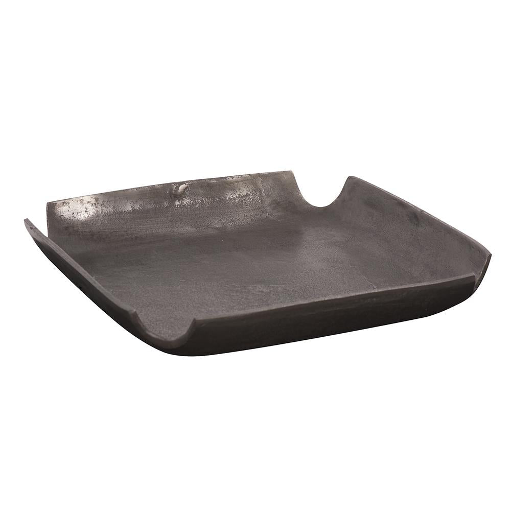 Howard Elliott Collection Graphite Aluminum Tray with Notched Corners