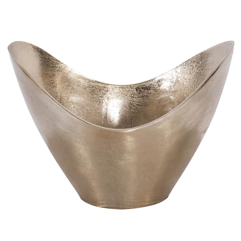 Howard Elliott Collection Raw Gold Aluminum Hi-Lo Bowl