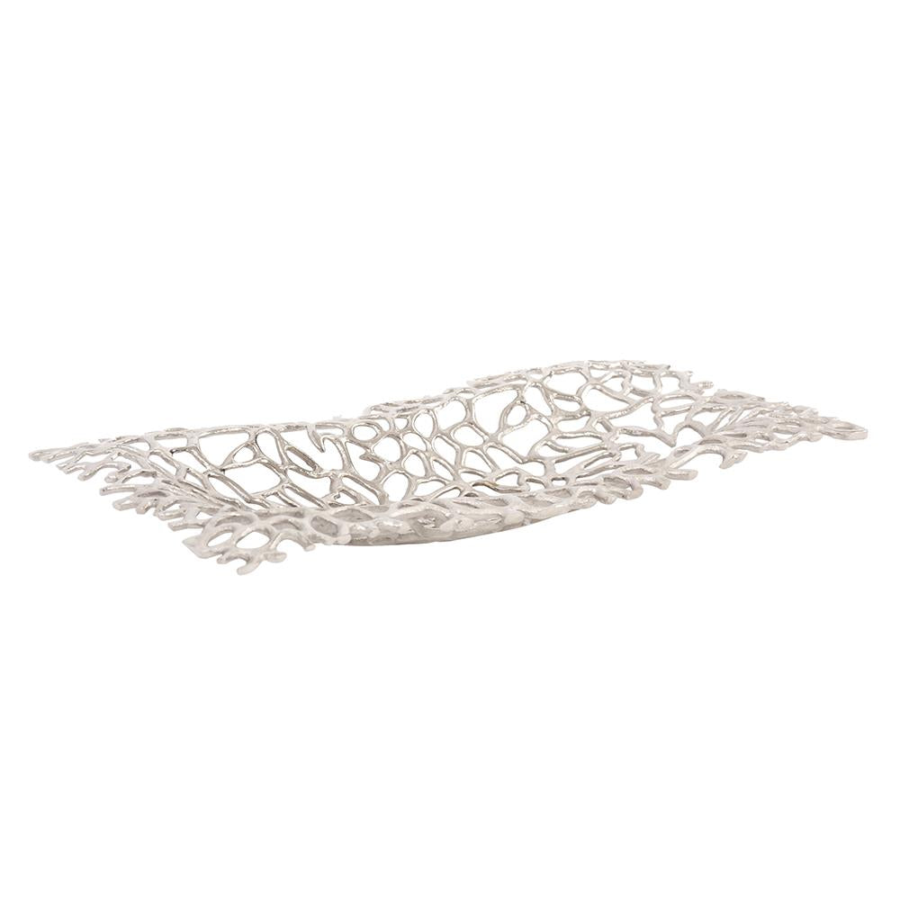 Howard Elliott Collection Silver Aluminum Branch Tray