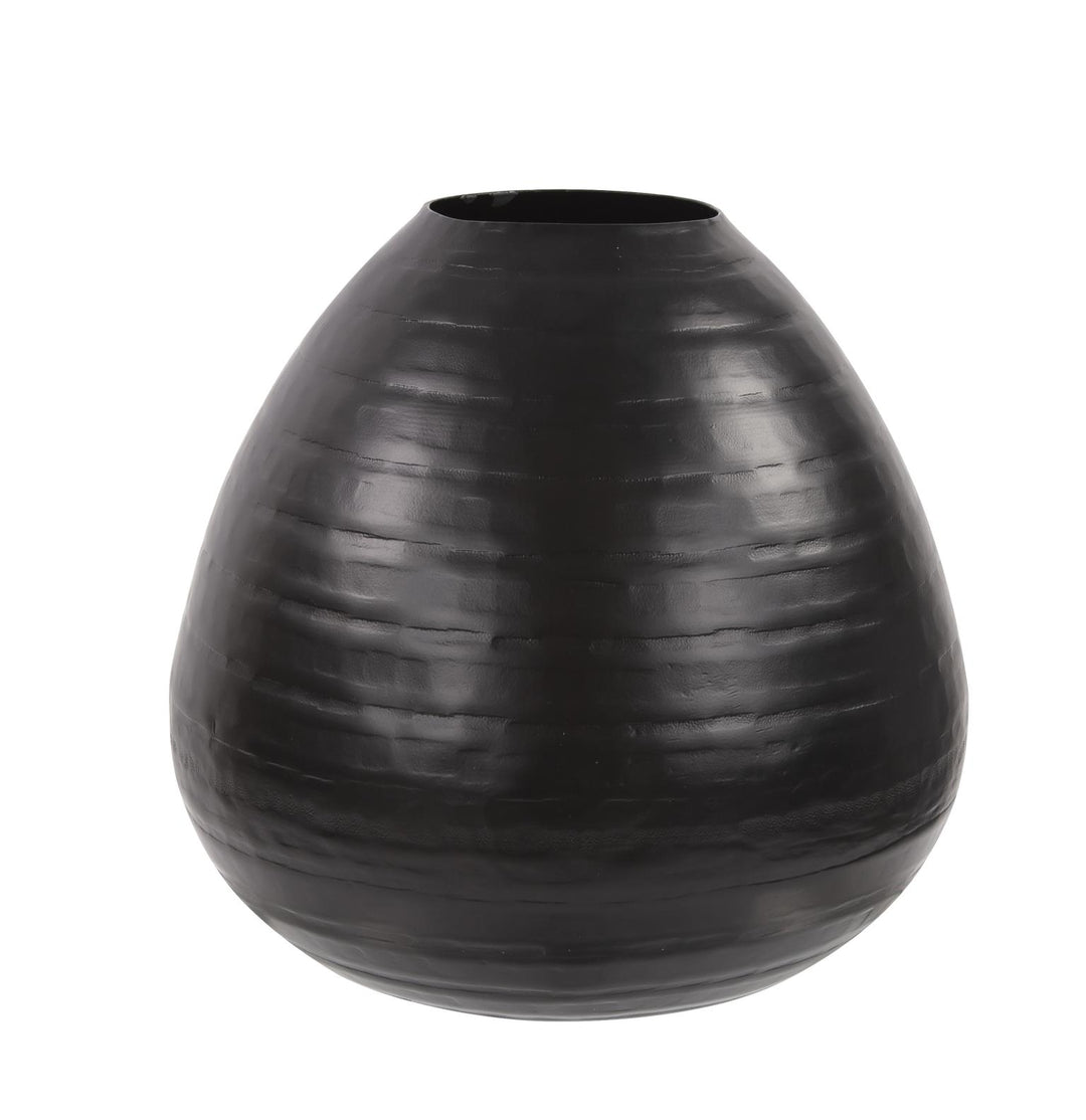 Howard Elliott Collection Chiseled Black Teardrop Vase, Medium